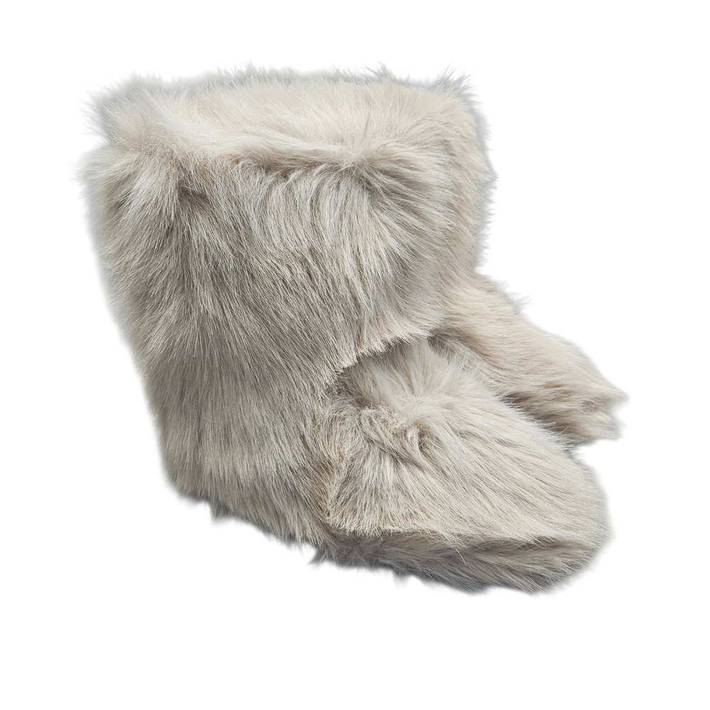 Wild Diva Faux Fur Boots Womens Size 9 Beige Shaggy Yeti‎ Après Ski Cozy Winter